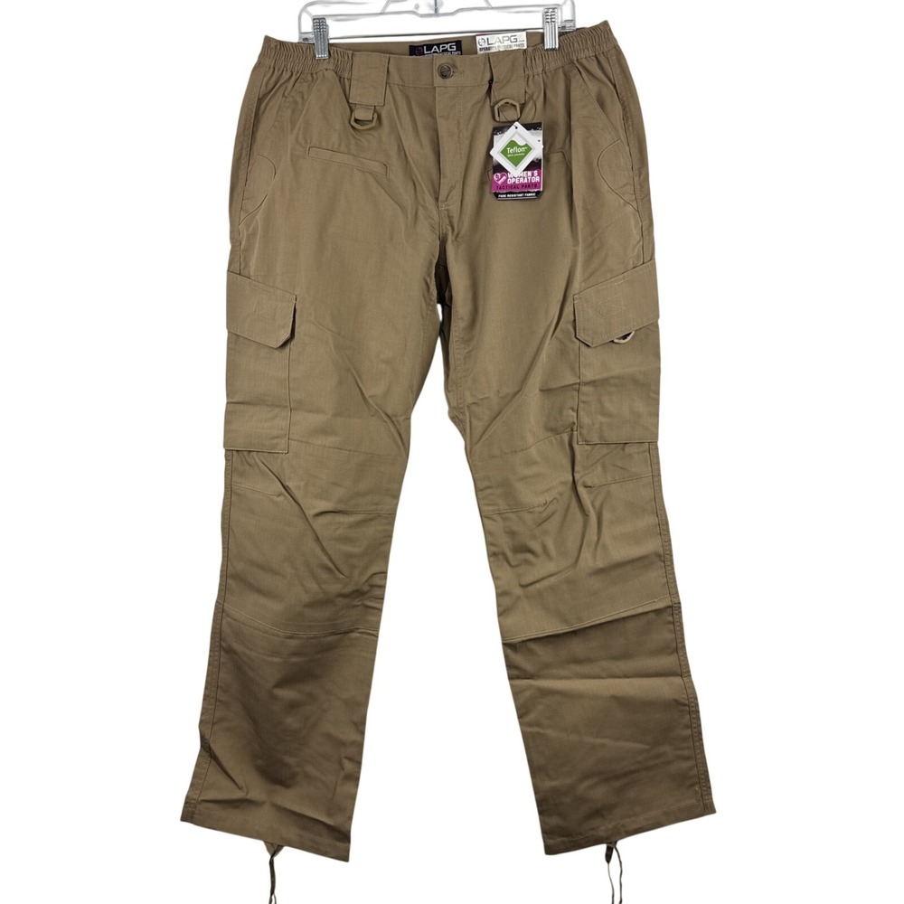 LAPG Pants Women 16 Regular Kakhi Operator Tactical Cargo Teflon Coated Workwear